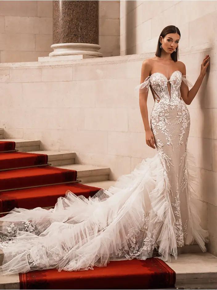 Model wearing an Elysee Bridal dress